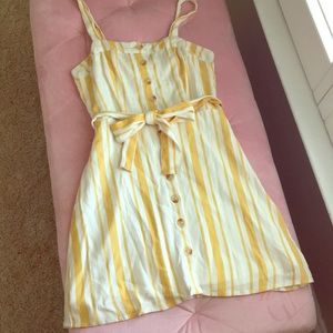 Charlotte Russe Yellow Striped Sundress